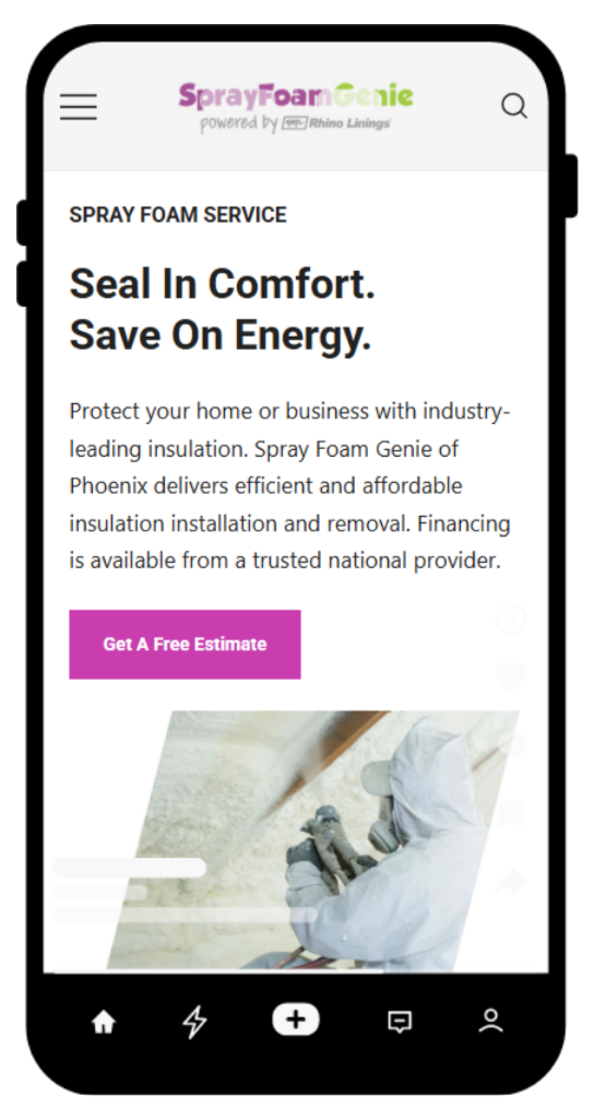 Spray Foam Genie | Website View | Mobile